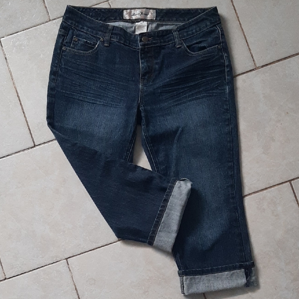 BRODY JEANS💙Stylish Dark Blue Cropped CUFFED HEMS can be UNROLLED SIZE 30